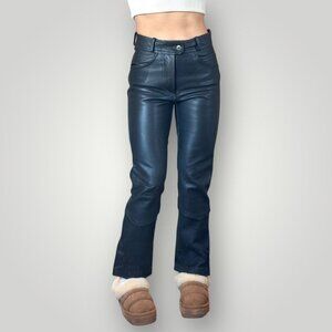 Vintage Easy Riders Leather Motorcycle Pants Riding Moto Punk Womens High Rise